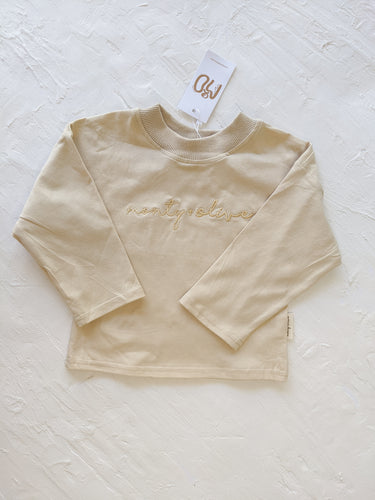 M+O Embroidered Long Sleeve - Creme